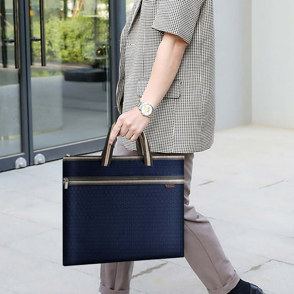School Supplies, Business Briefcase Men's Cloth Portable File Bag A4 Waterproof Office Data Bag, Birthday Gifts