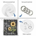 thumbnail image 5 of You Are My Sunshine Bathroom Shower Curtains with 12 Hooks Polyester Waterproof Shower Curtain for Stalls&Bathtubs Yellow Sunflowers Cute Bees Heart Dark Gray Decorative Bathroom Curtain 36x72 Inches, 5 of 9