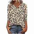 thumbnail image 2 of Neewe V Neck Blouses for Women Dressy Casaul 3/4 Length Sleeve Womens Tops Button Down Shirts, 2 of 5