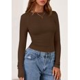 thumbnail image 2 of Camisas de Manga Larga PRETTYGARDEN Mujer Otoño 2025 Marrón XS, 2 of 8