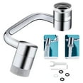thumbnail image 2 of IMENGL Clearance! Delayuji Extended Faucet Head C Arm Faucet 1080 Rotation 2 Water 55/64” Female Thread Brushed Brass Design for Bathroom Kitchen Bar Outdoor Mother'S Day Gift One Size Silver, 2 of 9