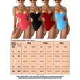 thumbnail image 4 of Avamo Women One Piece Swimsuit Color Block Bathing Suits Spaghetti Strap Swimwear Drawstring Beachwear Hot Spring Monokinis Wine Red L, 4 of 4