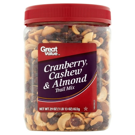 (2 Pack) Great Value Trail Mix, Cranberry, Cashew & Almond, 29 (Best Trail Mix Brands)