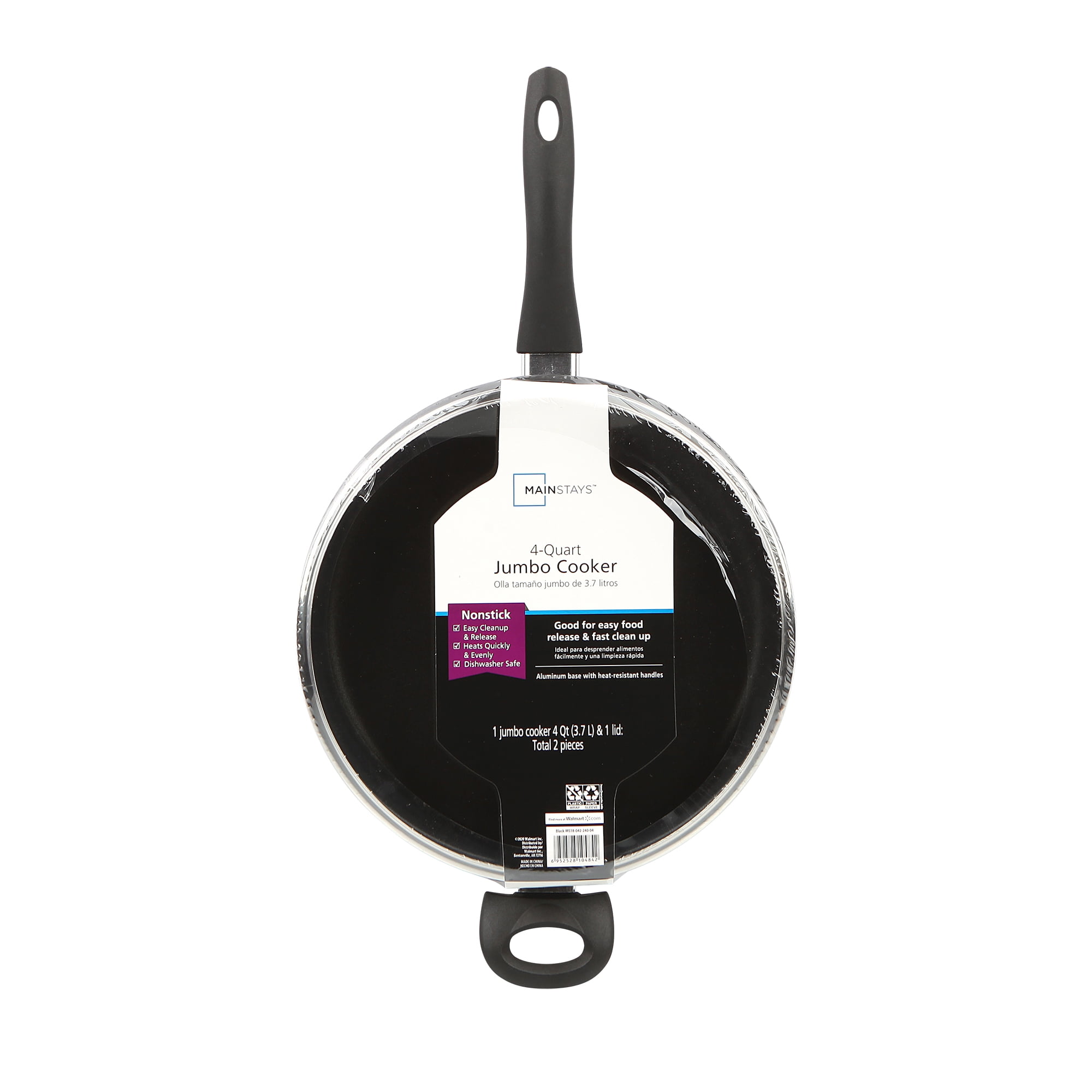 USA) 6-Quart Cast Aluminum Jumbo Cooker Sauté Pan - Charcoal