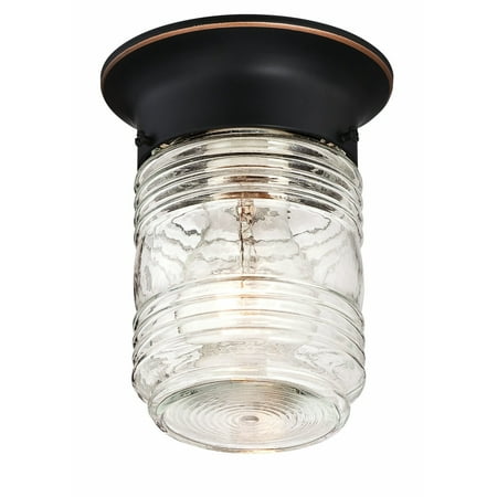 Design House Jelly Jar Outdoor Ceiling Light in Oil Rubbed Bronze