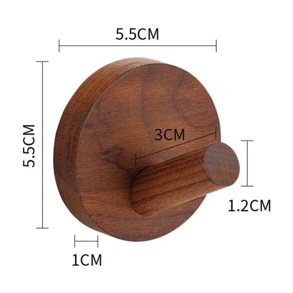Self-Adhesive Wooden Wall Hooks for Hanging,Modern Coat Hooks,Natural Wood Hooks for Hanging Hats Towels Robe Clothes Keys Bags