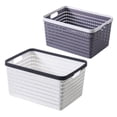 thumbnail image 5 of Cesta de almacenamiento de plástico de 2 pcs Organizador de canasta de baño Cesta de plástico de cocina, 5 of 5