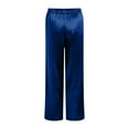 thumbnail image 6 of TTUHYWXI Womens Wide Leg Pajama Pants Satin Silk Casual Loose Elastic Waist Lounge Pants Pj Bottoms (Blue, XL), 6 of 6