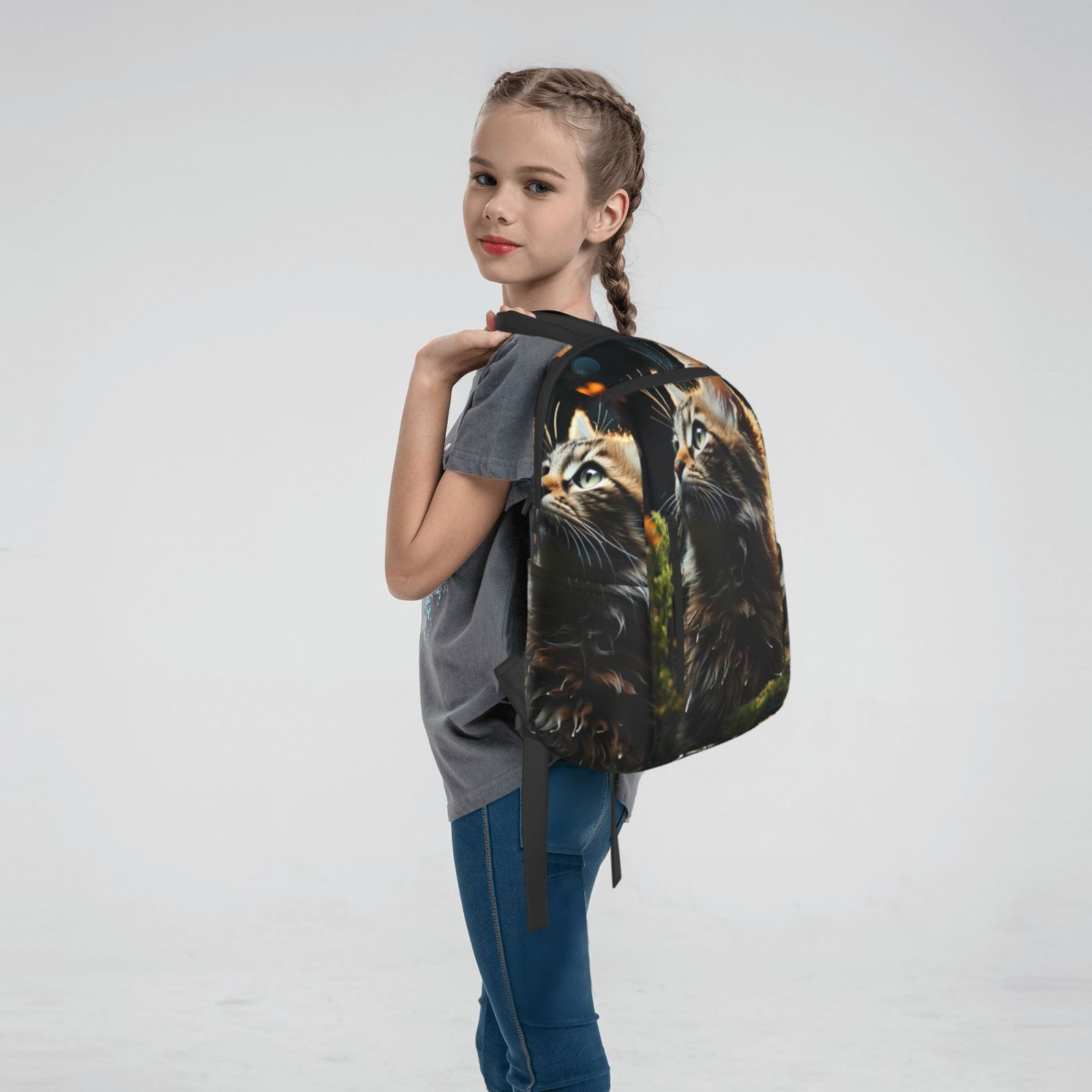 Hirioo Realistic Style Cute Cat for Lightweight Backpack, Durable and Comfortable, Ideal for Travel, School, Hiking, and Everyday Use