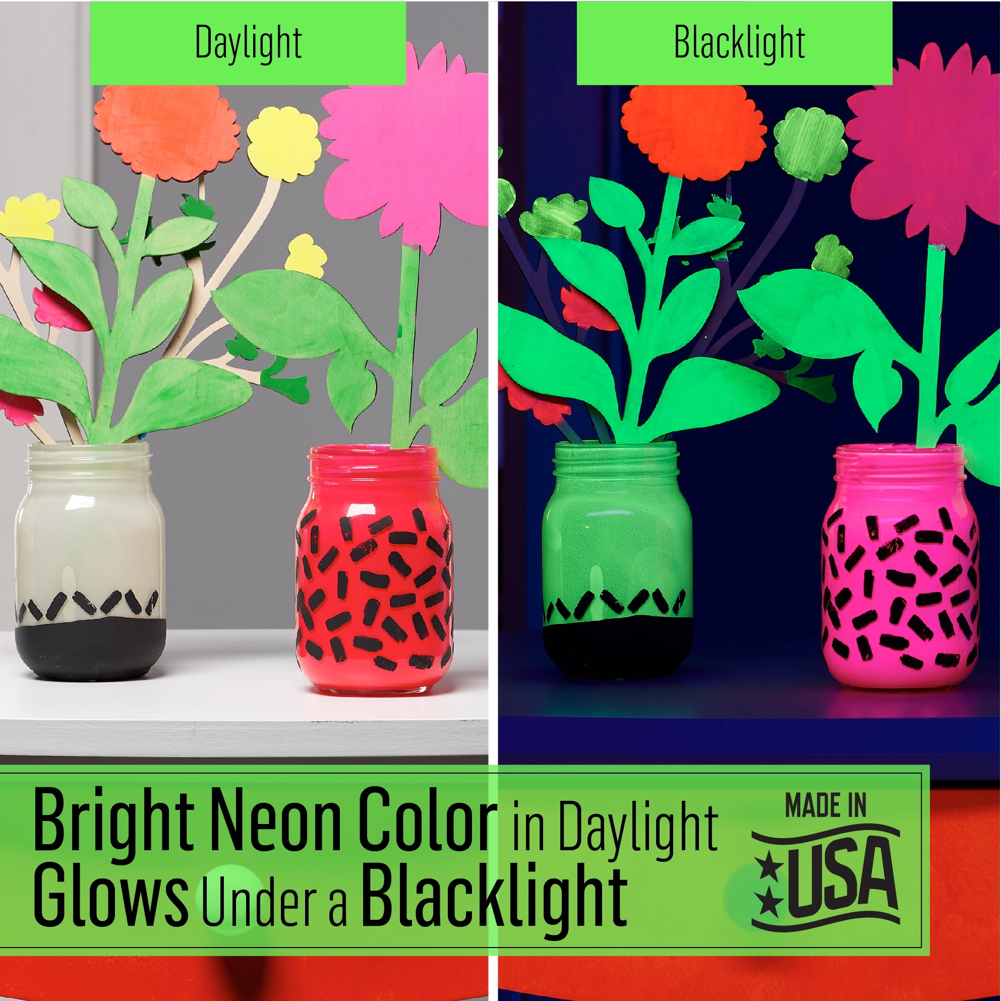 Glominex Neon Pink Blacklight Paint 8 Ounce Jar - Great For Parties