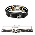 thumbnail image 3 of SUSHANG Punk Vintage Beaded Bracelet English Letter Flower Leather Bracelet for Men and Women Versatile Time Gem Weaving Beaded Handicraft Gift, 3 of 4