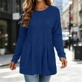 thumbnail image 3 of StSilkitty Loose Casual Sweater for Womens Solid Color Long Sleeve Crewneck Tunic Tops Lightweight Comfy Sweaters, 3 of 6