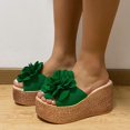 thumbnail image 2 of B91xZ Women Slippers Open Toe Slides Slip On Slippers for Summer,Green 9, 2 of 5