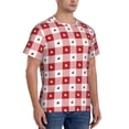 thumbnail image 4 of Yiaed Plaid Heart Print Mens Short Sleeve Tight Fit T-Shirt, Crewneck Casual Tee-Small, 4 of 5