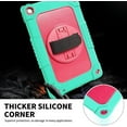 thumbnail image 5 of FIEWESEY for Lenovo M10 Plus 3rd Gen Tablet Case Built in Rotating Kickstand Shoulder Strap Hand Strap Hybrid Shockproof Armor Kids Friendly Case for Lenovo M10 Plus 10.6 inch 2022 - Green+Pink, 5 of 7