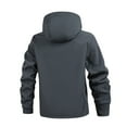 thumbnail image 5 of Varsity Jacket Men Hooded Zipper Solid Color Drawstring With Pockets Mens Jackets Y2K,Grey,2XL, 5 of 5
