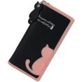 thumbnail image 1 of Women Long Purse With Zip And Press Stud Cat Pattern, 1 of 3