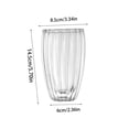 thumbnail image 3 of Fiudx Ofertas del día Taza de doble capa a rayas, taza de té de vidrio de borosilicato alto, taza de bebida de leche para el hogar, taza de Café de oficina, 3 of 6