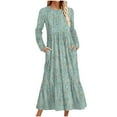 thumbnail image 1 of Robe d'Automne, Robe Décontractée à Imprimé pour Femme à Manches Longues et Col Rond, Cadeaux pour Femmes, TG, 1 of 4