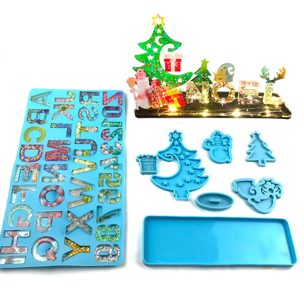 Christmas Tree Numbers Silicone Mold Epoxy Resin Casting Jewelry Tool Making Resin Diy Craft Home Decoration
