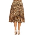 thumbnail image 3 of Women's Plus Size High Elastic Waist A-line Multi-Colored Printed Flared Midi Skirts, 3 of 6