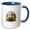 Blue/White, variant on 3drose, Greek Tortoise Testudo Tucked in Shell Cut Out, 11oz Two-tone Black Mug