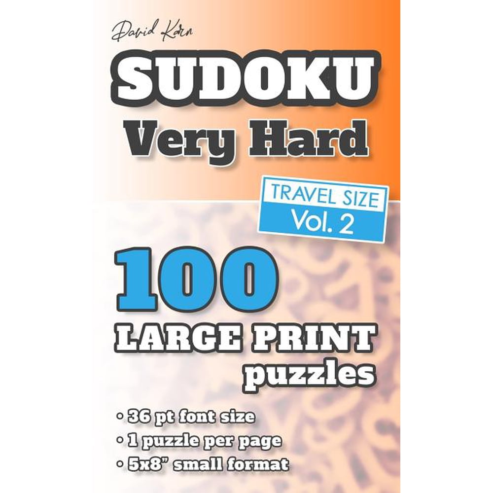 David Karn Sudoku Very Hard Vol 2 100 Puzzles Travel Size Large 