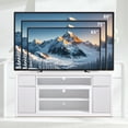 thumbnail image 5 of 70" Modern TV Stand for TVs Up to 80 inch, 32" Tall Entertainment Center, Wood Media Console & Adjustable Shelves for Living Room, Curved Profile Design, 5 of 8