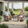 thumbnail image 3 of PARKWELL Outdoor Wicker Swivel Glider Chair,High Back Patio Seating Set for Porch - Beige, 3 of 10