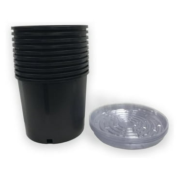 VHG300-10 Heavy Duty 3 Gallon Round Plastic Nursery pots Black 3 Gallon, 10 Pack
