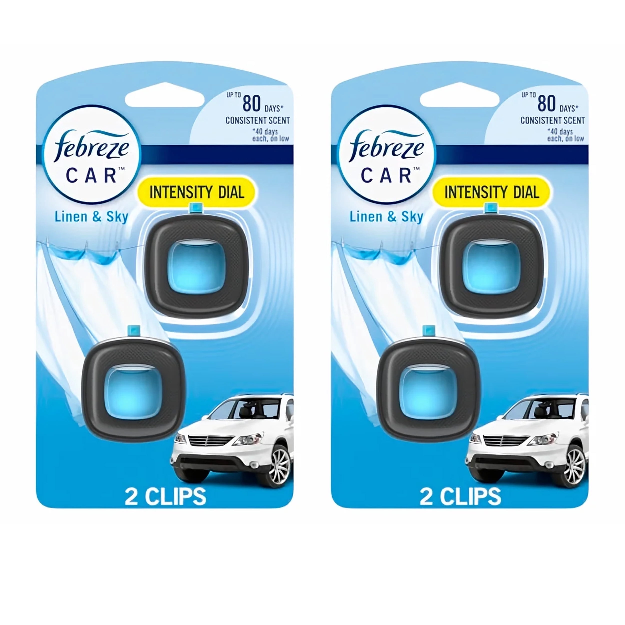 Febreze Gain Fresh Breeze Unstopables Variety Air Freshener, 5 Car