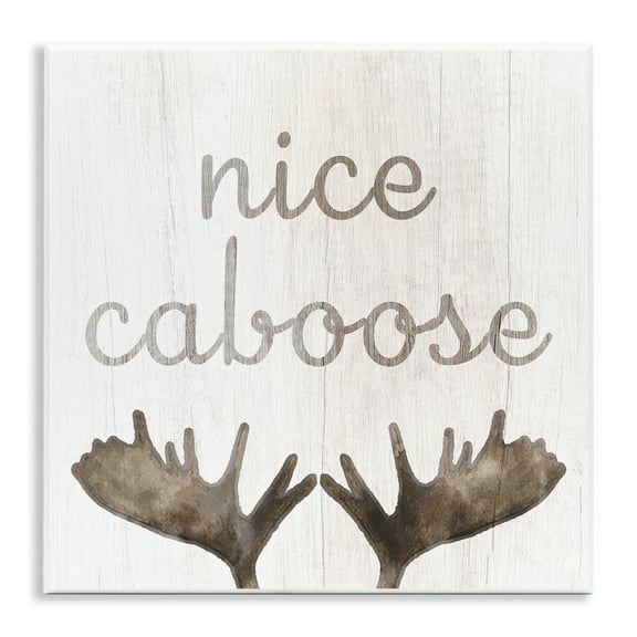 Nice Caboose Bathroom Moose Antlers Wall Plaque Art, 12 x 12, Made In USA