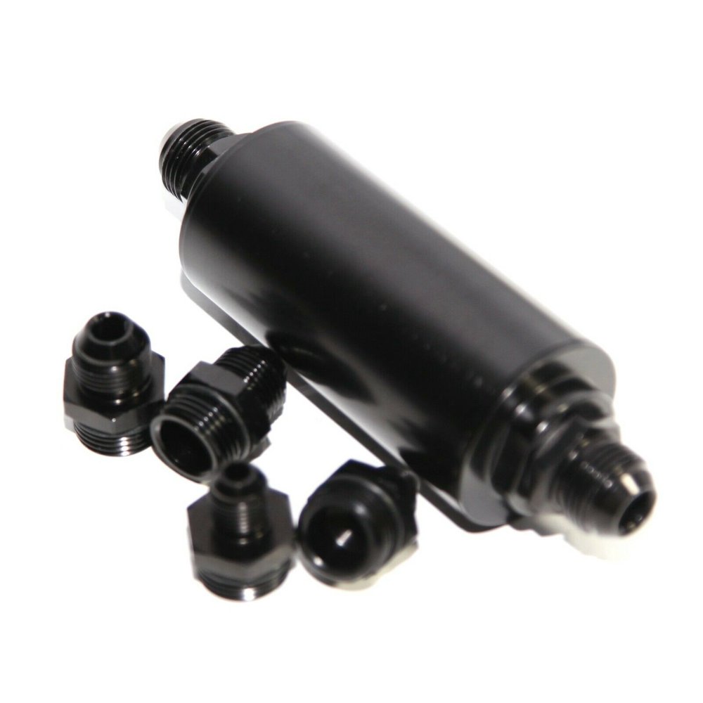 AN6 AN8 AN10 Inline 40 Micron High Flow Fuel Filter w/reusable SS