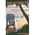 thumbnail image 2 of San Clemente, California, Adirondack and Palms (100% Cotton Tea Towel, Decorative Hand Towel, Kitchen and Home), 2 of 3