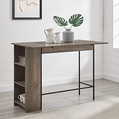 Walker Edison AZW48LNDLGW Table de Hauteur de Comptoir avec Rangement, 48", Lavis Gris
