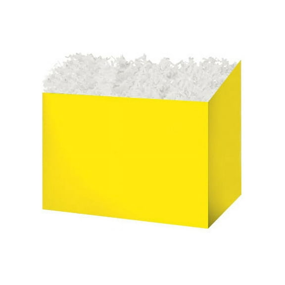 Pack of 6, Small Solid Yellow Basket Boxes 6.75 x 4 x 5" As Great Table Centerpieces for Parties