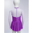thumbnail image 4 of YONGHS Robe de Danse Patinage Artistique pour Filles Enfants avec Strass Ballet Lyrique Robe de Danse Performance Violet 6, 4 of 7