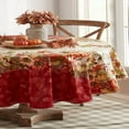 thumbnail image 6 of Newbridge Thanksgiving Bountiful Harvest Country Cottage Print Oval Vinyl Tablecloth with Flannel Backing, 60 x 84 Inch, Pumpkin, Sunflower and Leaf Border Design Table Cover for Holiday Dining, 6 of 8