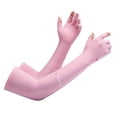 thumbnail image 1 of Guantes de protección solar de seda de hielo para hombres y mujeres, para verano, para montar al aire libre, pescar, mangas finas con pantalla táctil, largos, transpirables, para deportes, 1 of 2