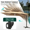 thumbnail image 4 of 11FT Square Double Top Cantilever Umbrella Outdoor 360° Rotation 6 Heights Adjustable Offset Umbrella Metal Pole Cantilever Patio Umbrella With Light, 4 of 9