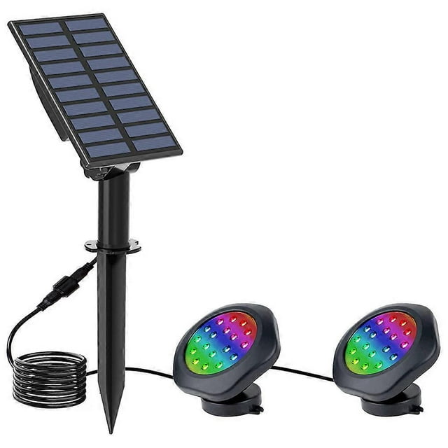 Solar Powered Pond Lights Solar Underwater Pond Lights IP68 Waterproof Submersible LED Lights for Aquarium Tank Garden Pool Fountain_Perfect Gift