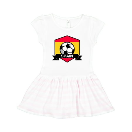 

Inktastic Soccer Spain Flag Banner Gift Toddler Girl Dress