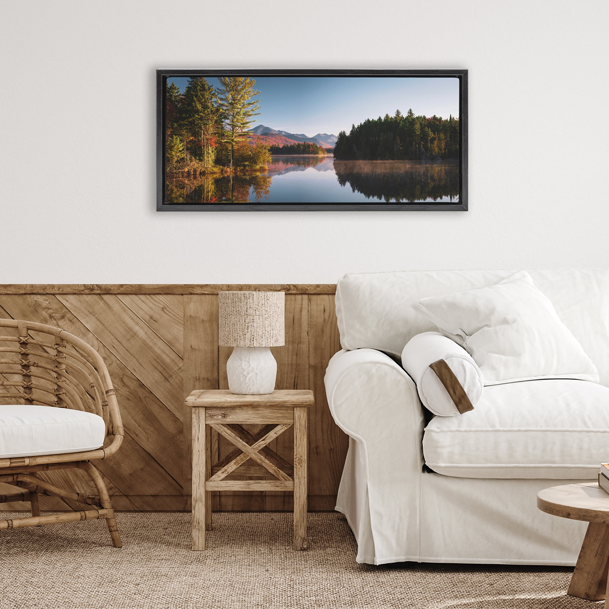 Stupell Industries Autumn Morning Reflection Black Framed Floater Canvas Wall Art, design by Jonathan Zaharek