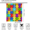 thumbnail image 2 of Puzzle Kitchen Curtains, Colorful Puzzle Pieces Fractal Children Hobby Activity Leisure Toys Cartoon Image, Window Drapes Set 2 Panels,55x63 Inches, 2 of 8