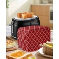 thumbnail image 4 of Red Moroccan Small Toaster Cover 2 Slice, Kitchen Appliance Covers, Morocco Ethnic Abstract Quatrefoil Grid Toaster Oven Cover with Loop, Bread Machine Cover Polyester Dust Cover Protection, 4 of 4