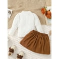thumbnail image 4 of Wassery Little Girls 2Pcs Skirt Outfits 12M 24M 2T 3T 4T 5T Kids Girls Long Sleeve Ribbed Tops + Plaid A-line Skirt Set Child Girls Autumn Clothes, 4 of 9