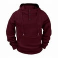 thumbnail image 3 of uikmnh Men Hoodies Men's Solid Color Button Up Raglan Sleeve Hoodie Casual Pullover Sweatshirt Comfortable Lightweight Streetwear Hooded Jacket Long Hoodie Size:2XL, 3 of 4