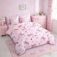 thumbnail image 2 of Erosebridal Cute Pink Bowknot 7-Piece Twin Bedding Sets,Kawaii Heart Print Bedding Comforter Set For Girls Kids,Reversible pink, 2 of 7