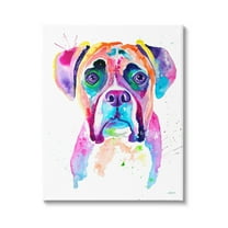 Boxer Dog Vivid Watercolor Style Animals & Insects Graphic Art Gallery Wrapped Canvas Print Wall Art