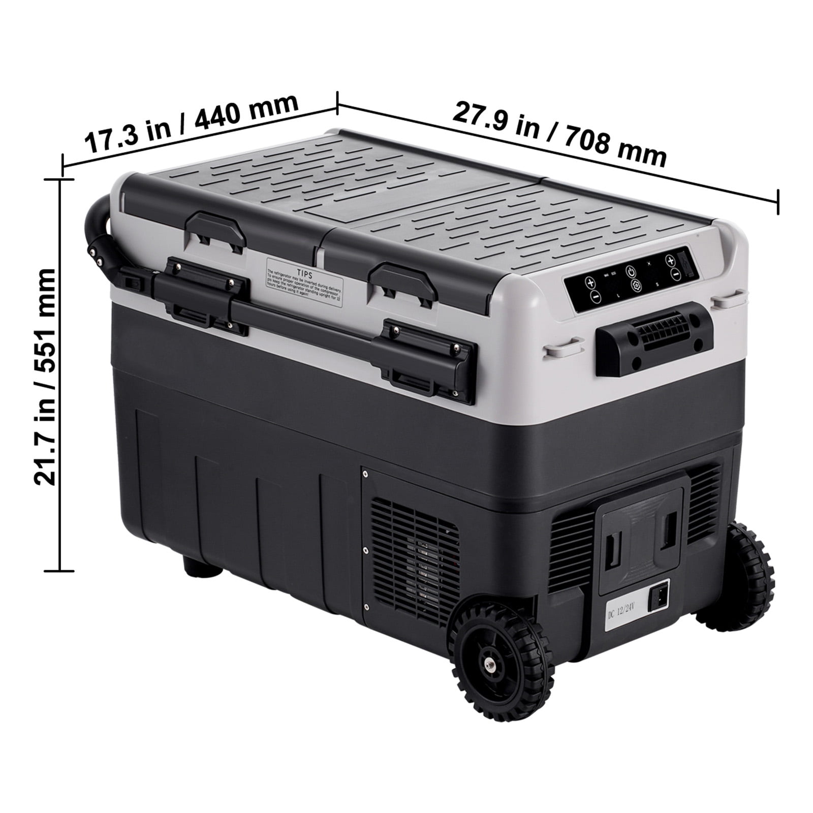 KFFKFF 12V Car Refrigerator ,  52.8 QT Portable Fridge Freezer,  12/24V DC 110~240V AC -4℉ to 68℉ for RV Camping, Travel, Truck, Home